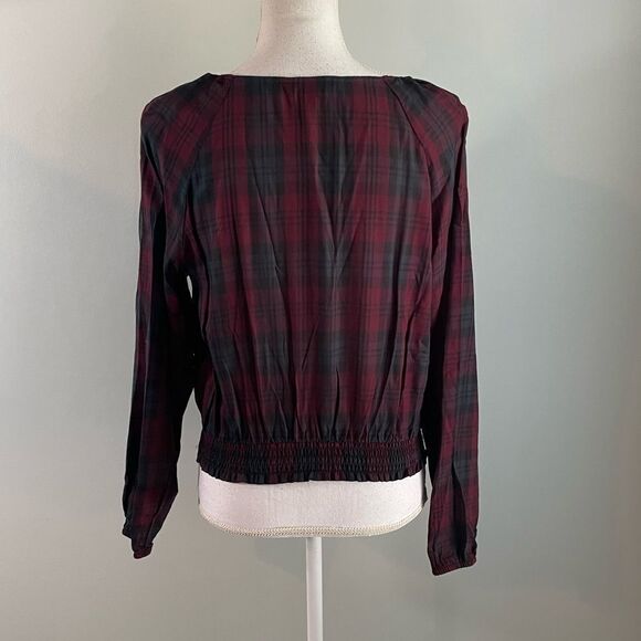 Express Red & Black Plaid Blouse - Picture 4 of 5
